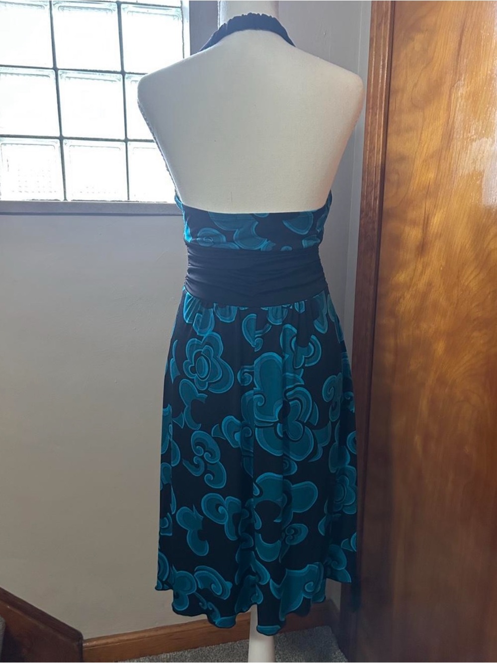 Vintage 2000’s Trixxi blue and black halter dress size Small perfect condition! - Picture 3 of 8